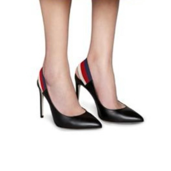 Gucci Sylvie stripe slingback leather shoes size 38 - Picture 12 of 12